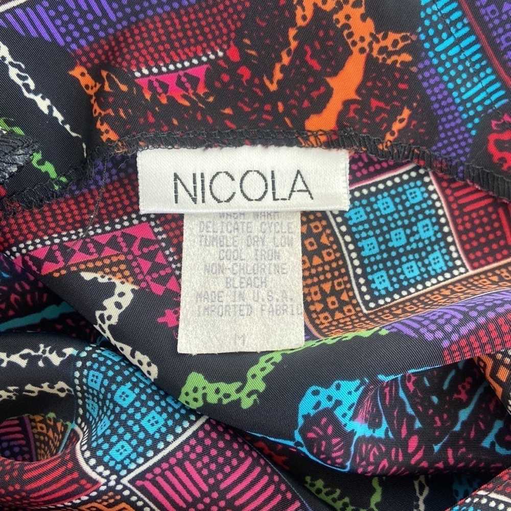 NICOLA Vintage Colorful Short Sleeve Blouse Size … - image 6