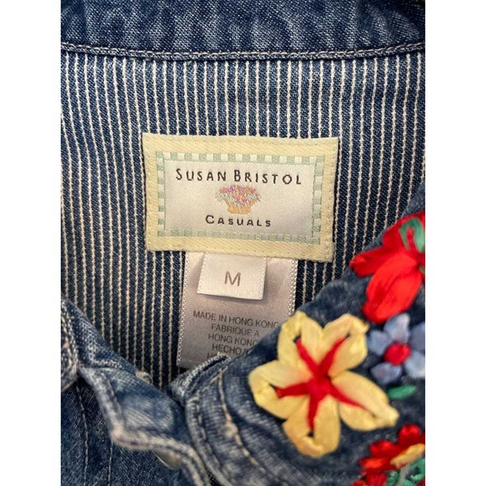 Vintage 90s Susan Bristol Blue Denim Jean Button … - image 2