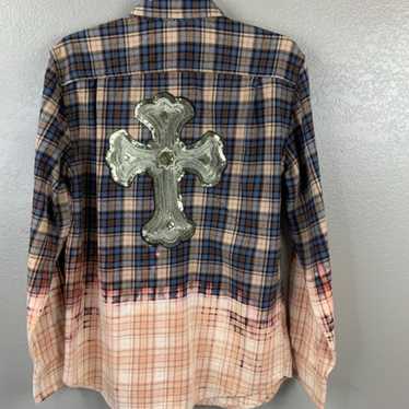 Bleached flannel with sequin cross - image 1
