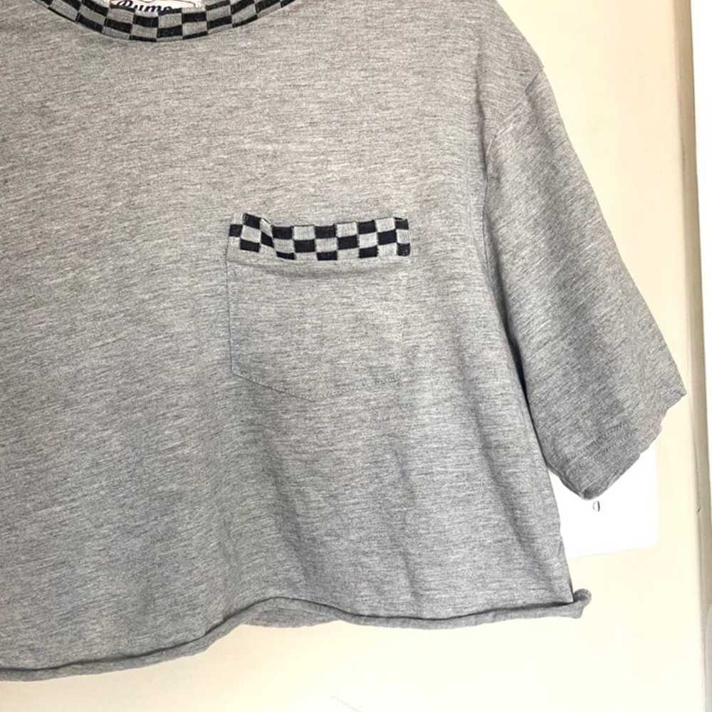 Vintage crop punk tee checkered 1990s - image 5