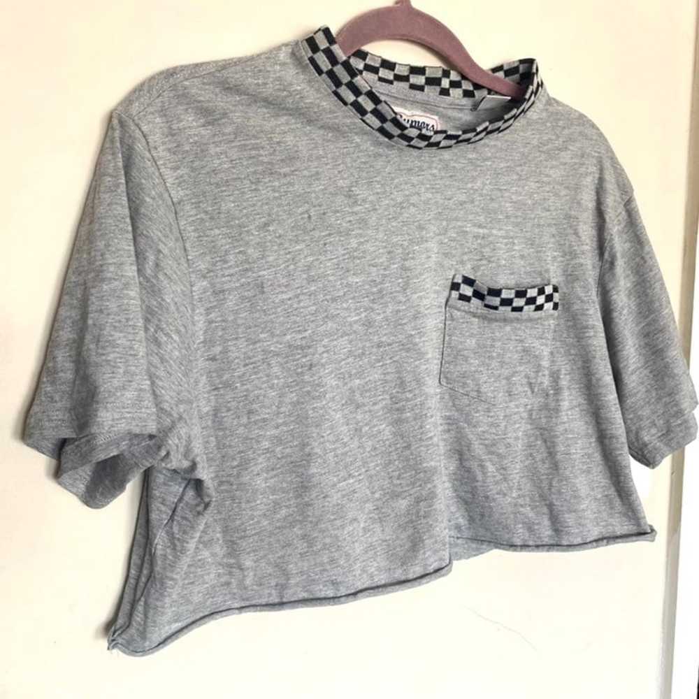 Vintage crop punk tee checkered 1990s - image 6