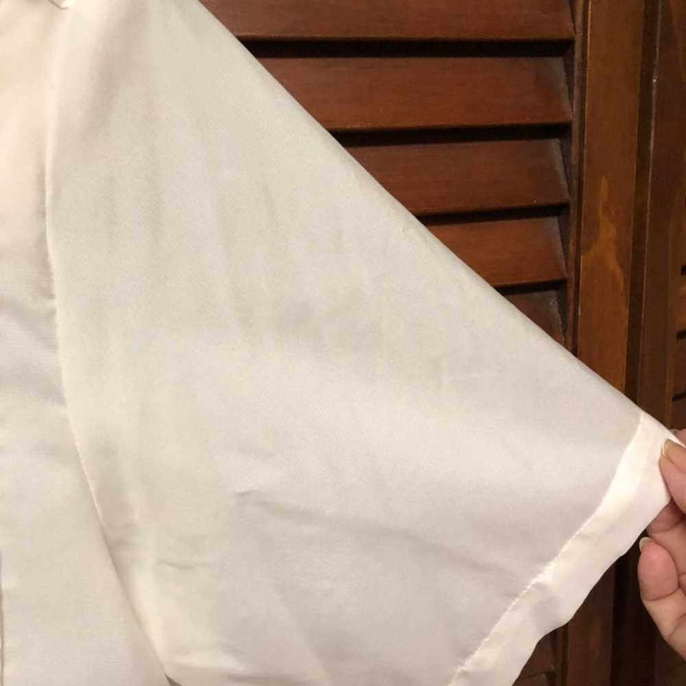 Vintage White Pintuck Pleated Blouse Short Sleeve - image 6