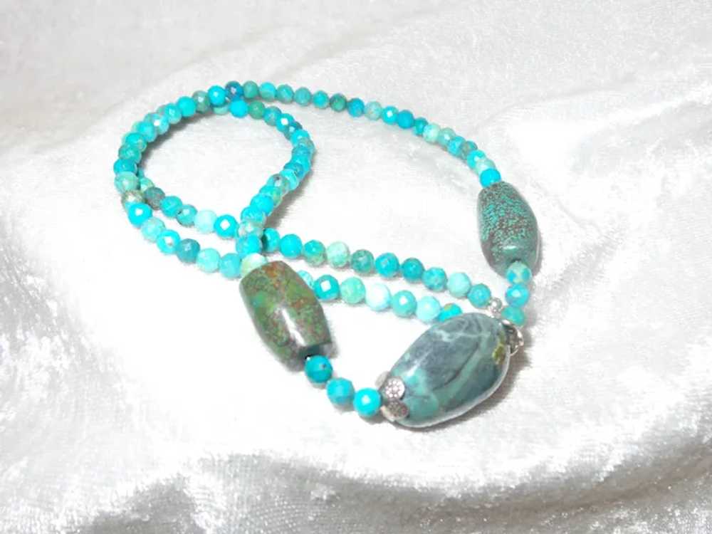 Necklace with a Mixture of Hubei and Arizona Turq… - image 11