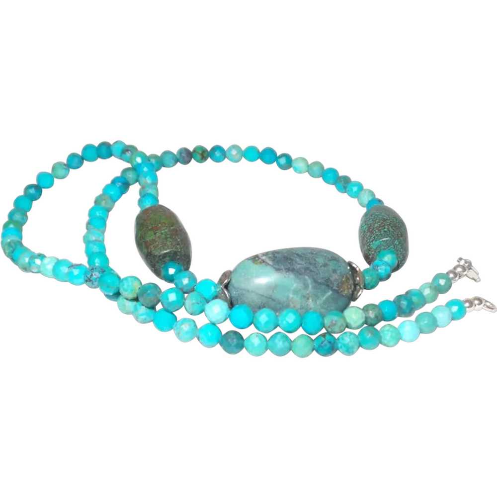 Necklace with a Mixture of Hubei and Arizona Turq… - image 1