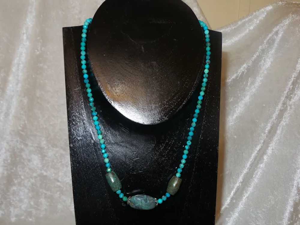 Necklace with a Mixture of Hubei and Arizona Turq… - image 4