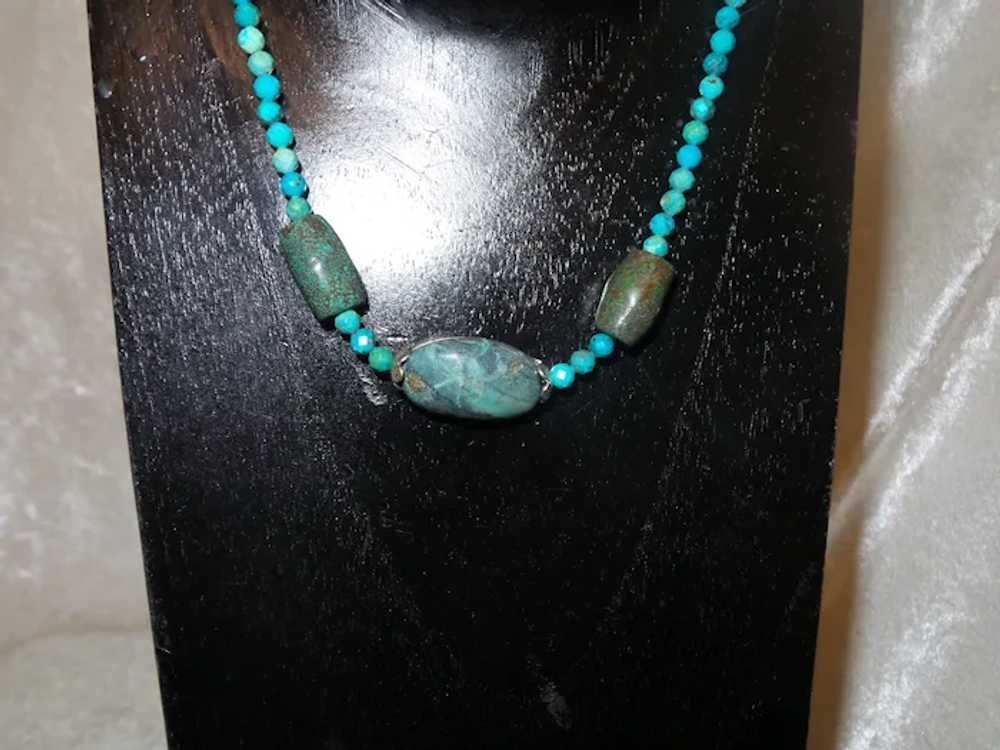 Necklace with a Mixture of Hubei and Arizona Turq… - image 8