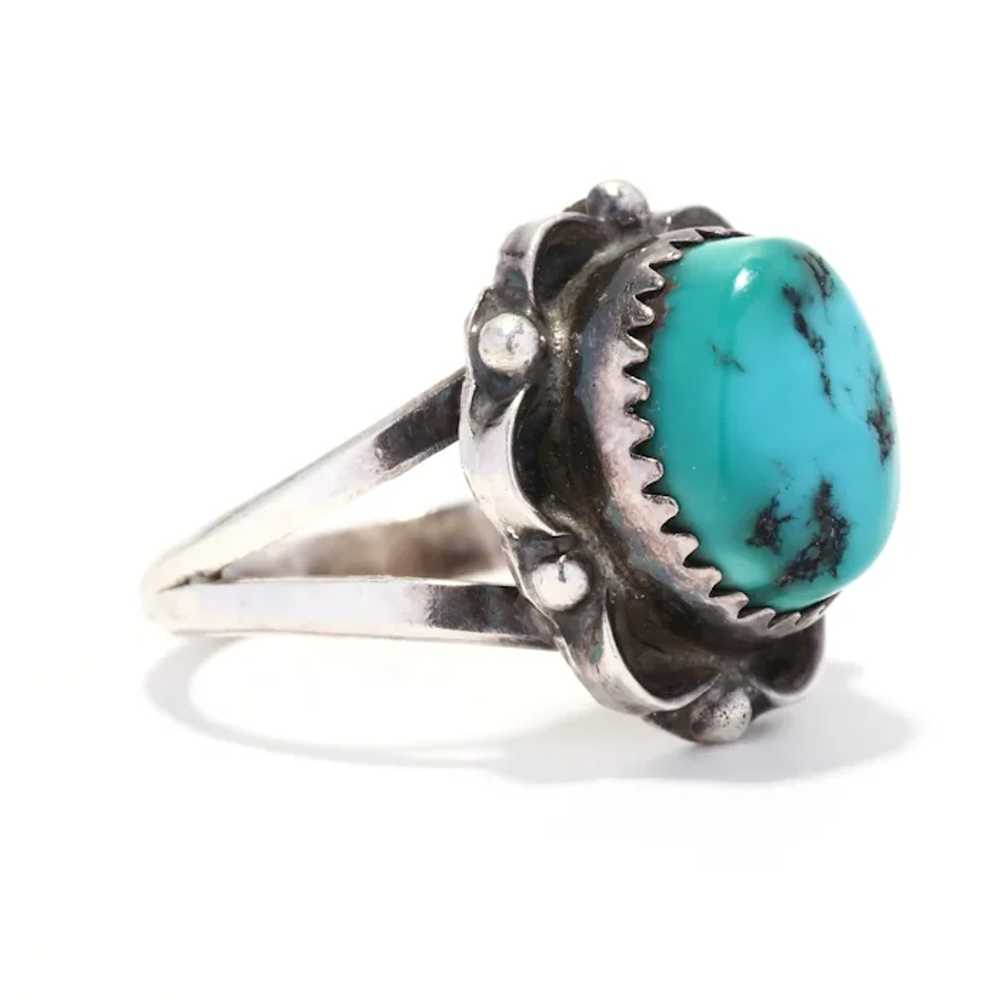 Southwestern Turquoise Ring, Sterling Silver, Rin… - image 2