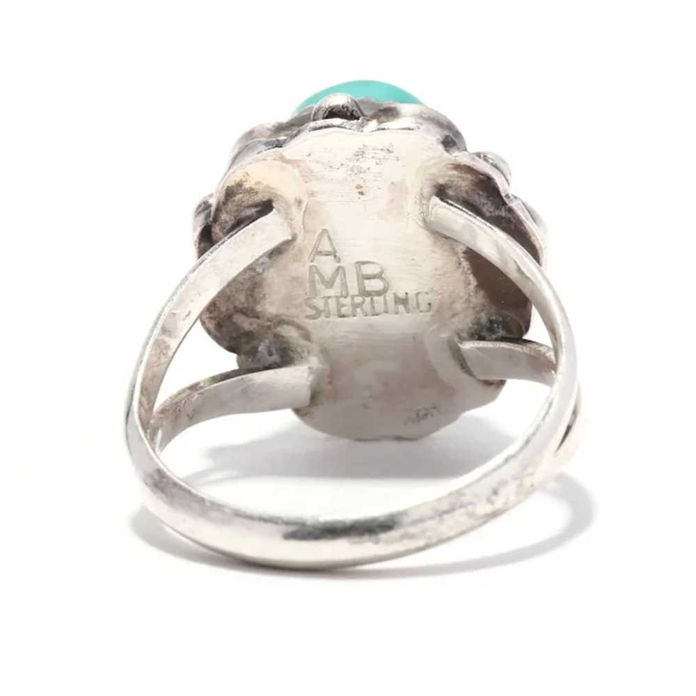 Southwestern Turquoise Ring, Sterling Silver, Rin… - image 3