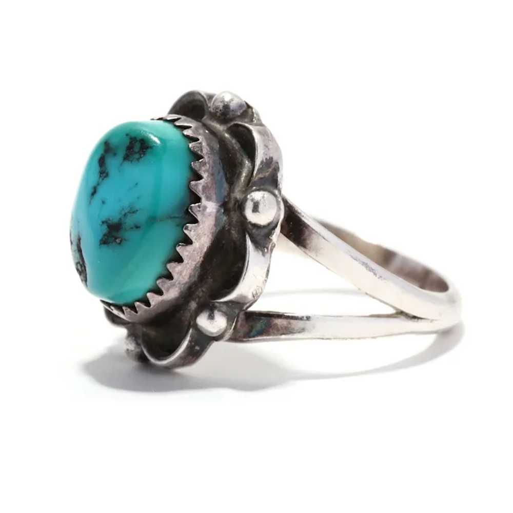 Southwestern Turquoise Ring, Sterling Silver, Rin… - image 4