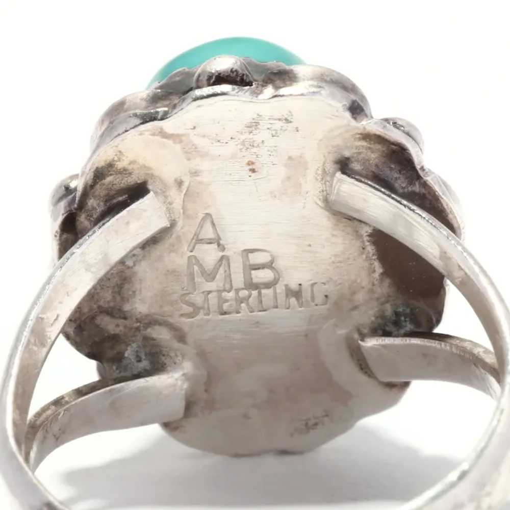 Southwestern Turquoise Ring, Sterling Silver, Rin… - image 5