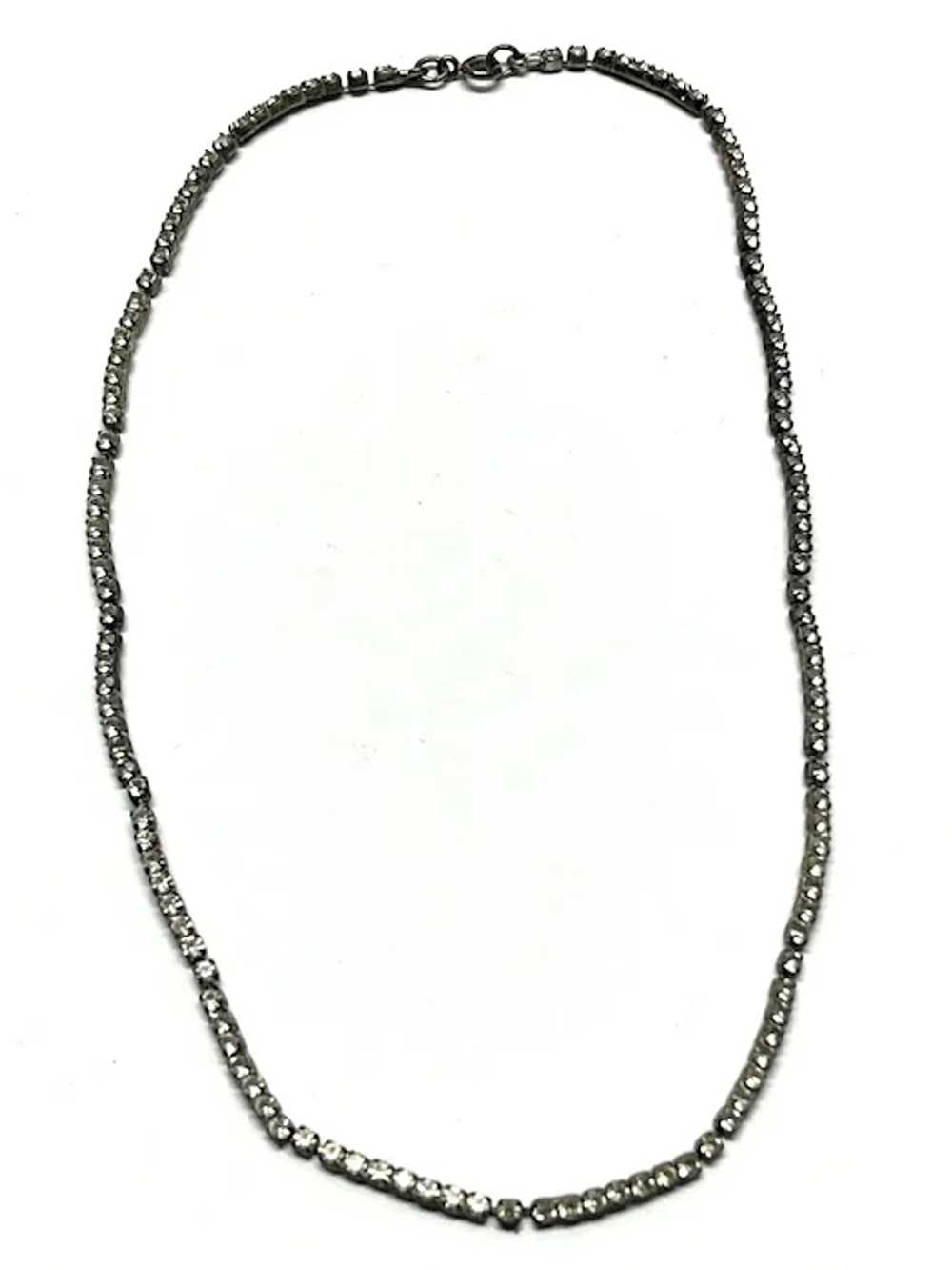 Vintage rhinestone chain necklace - image 2