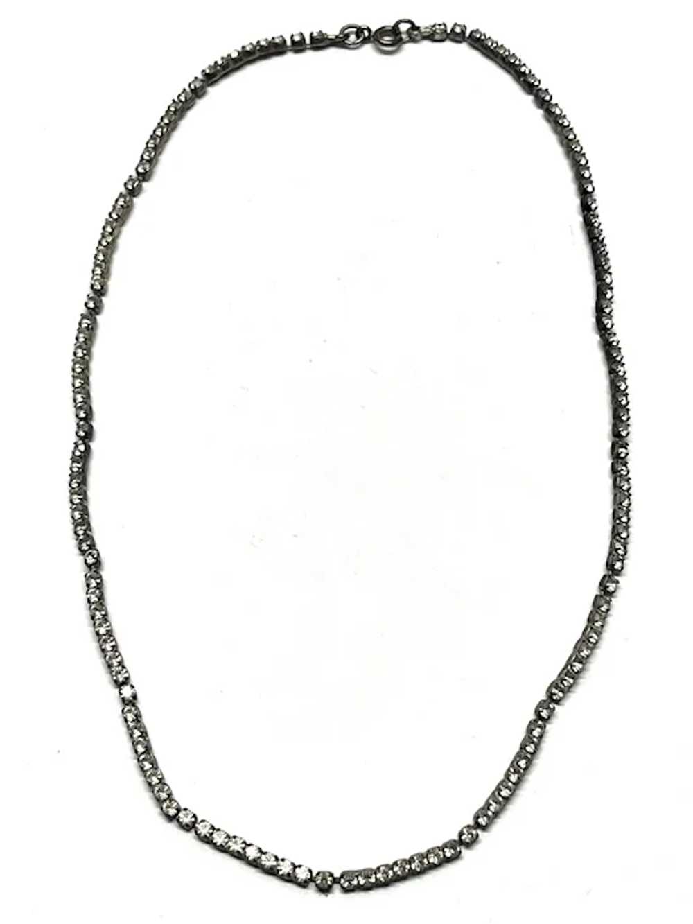 Vintage rhinestone chain necklace - image 3