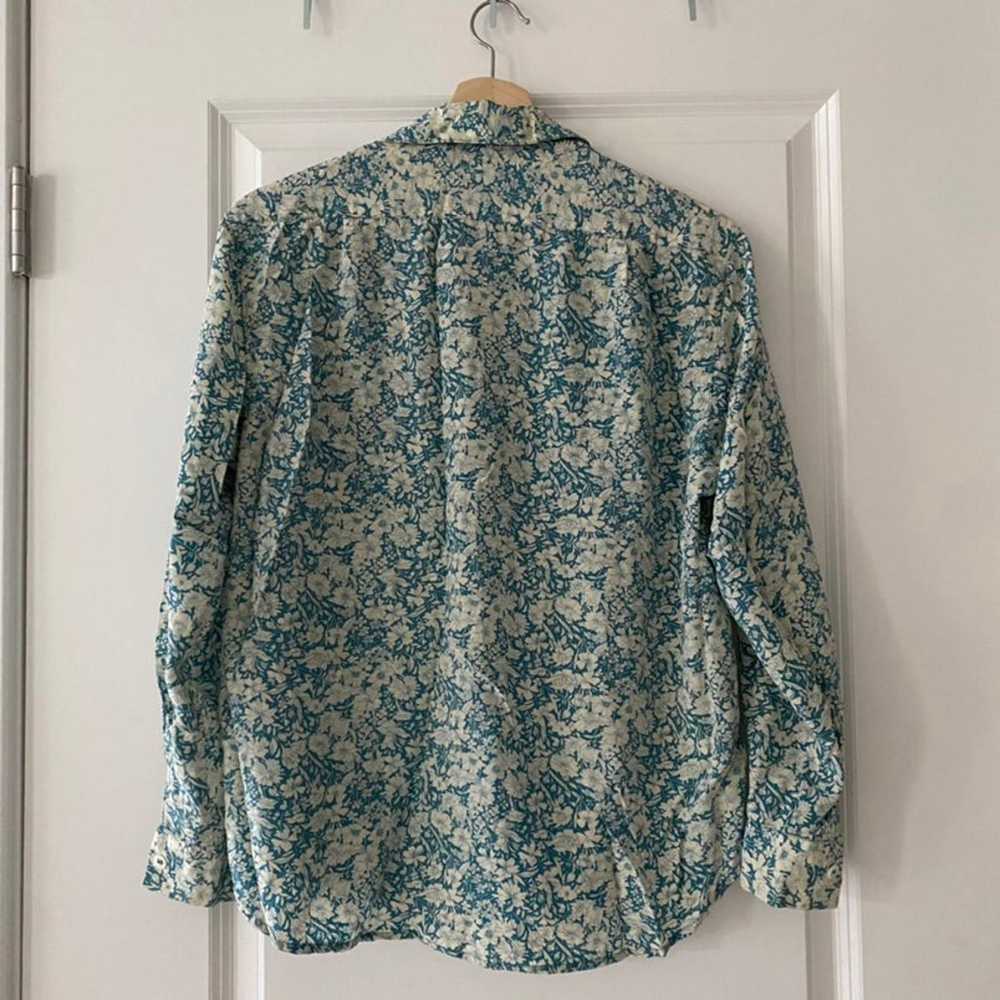 Nordstrom Silk Blue Floral Blouse - image 3