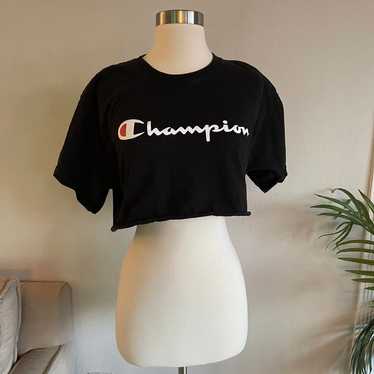 Vintage champion logo crop top womens - image 1