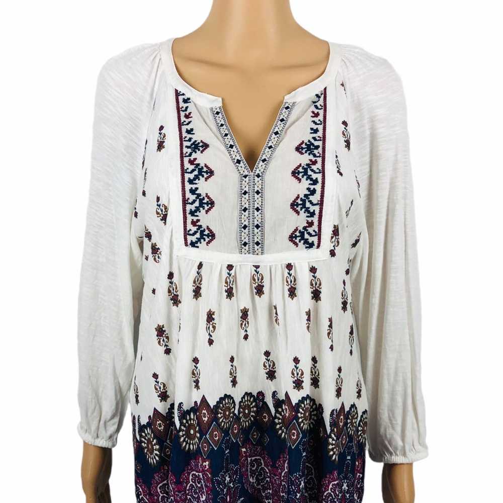 Vintage America Blues Womens Medium Top Boho V Ne… - image 2