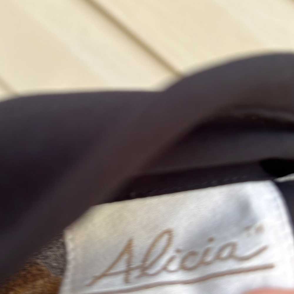 Vintage Alicia womens black longsleeve pleated bl… - image 7