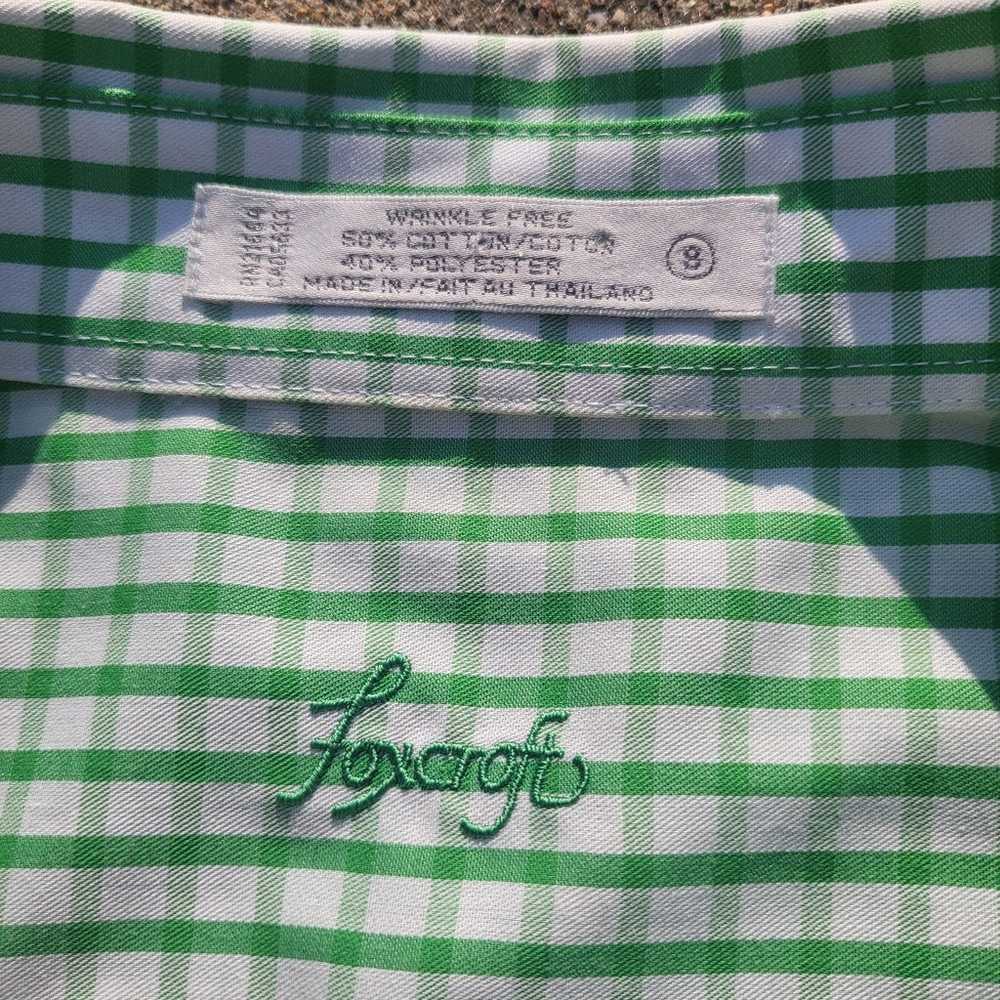 Foxcroft Vintage Green Checkered Button Down Shir… - image 3