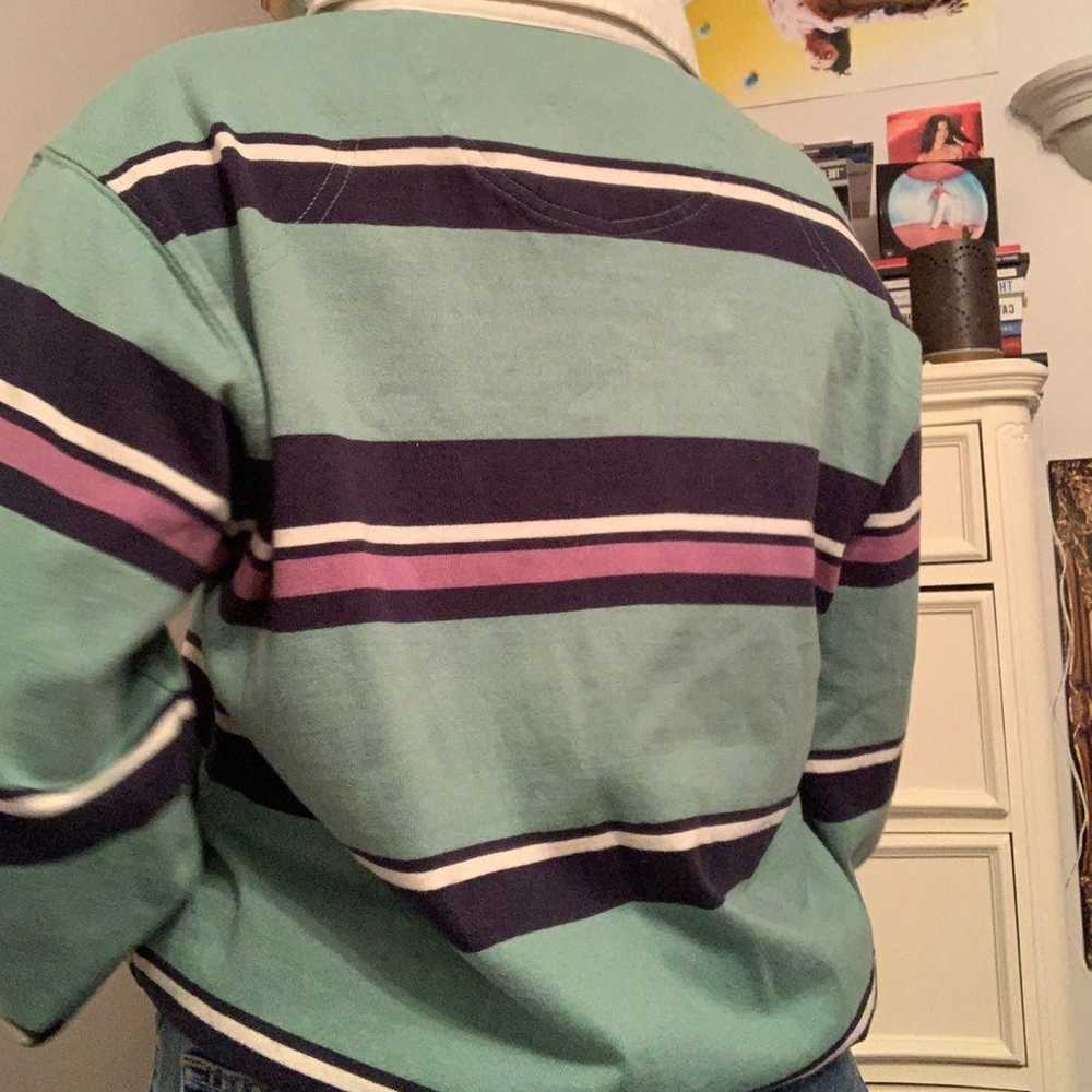 Vintage IZOD Retro Varsity Long Sleeve Striped Po… - image 5