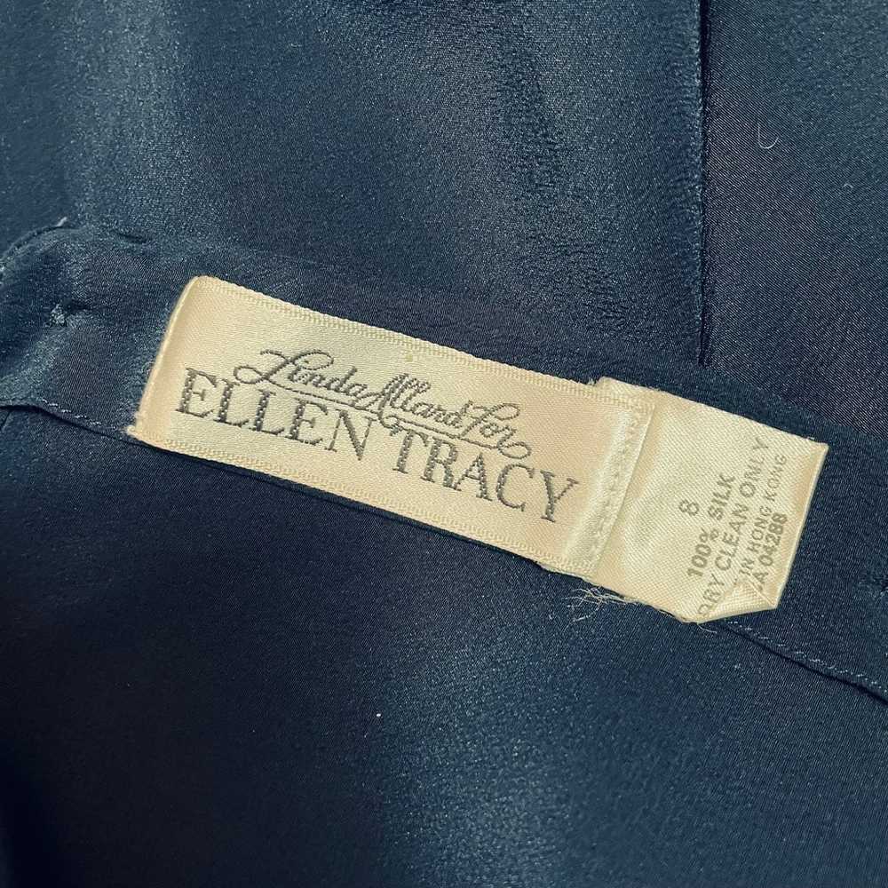 Linda Allard for Ellen Tracy Silk Navy Blue Ling … - image 9