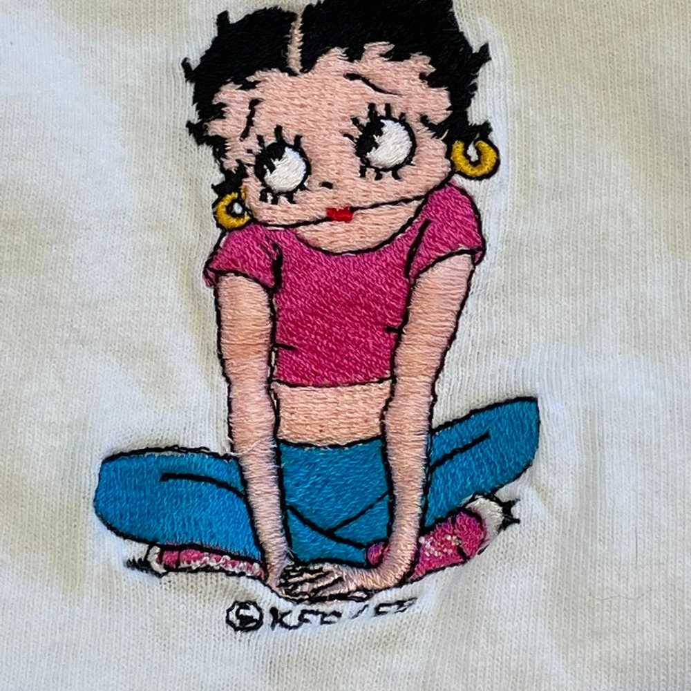 Vintage 90s College Wear Embroidered Betty Boop T… - image 5