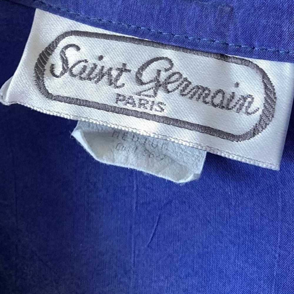 90s "Saint Germain" Periwinkle Button Down Blouse… - image 5