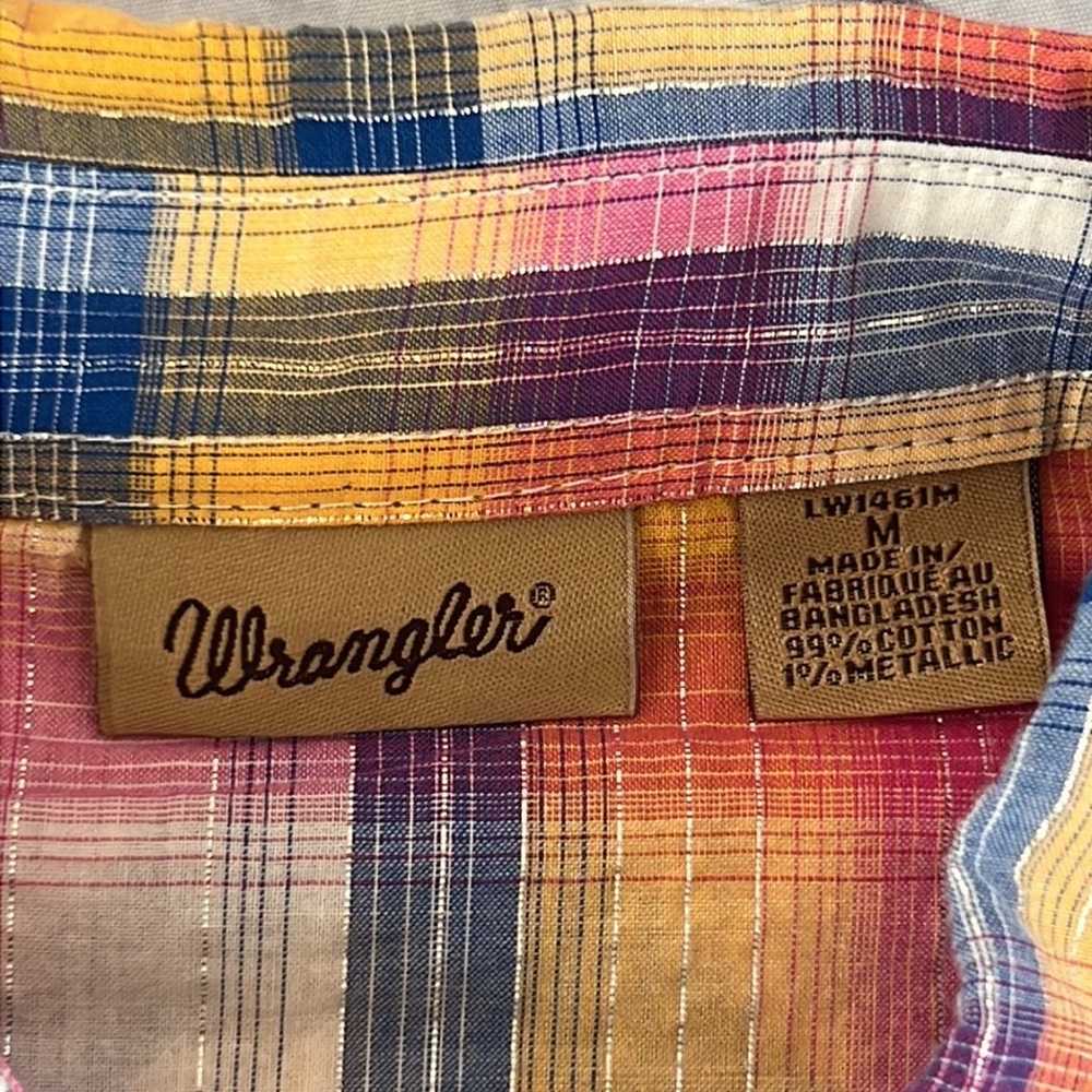 Vintage wrangler plaid Button Down shirt size med… - image 7
