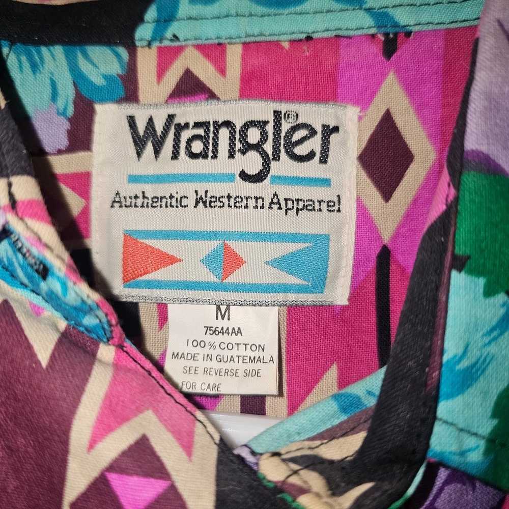 AuthenVintage Wrangler Western Shirt, Aztec South… - image 2