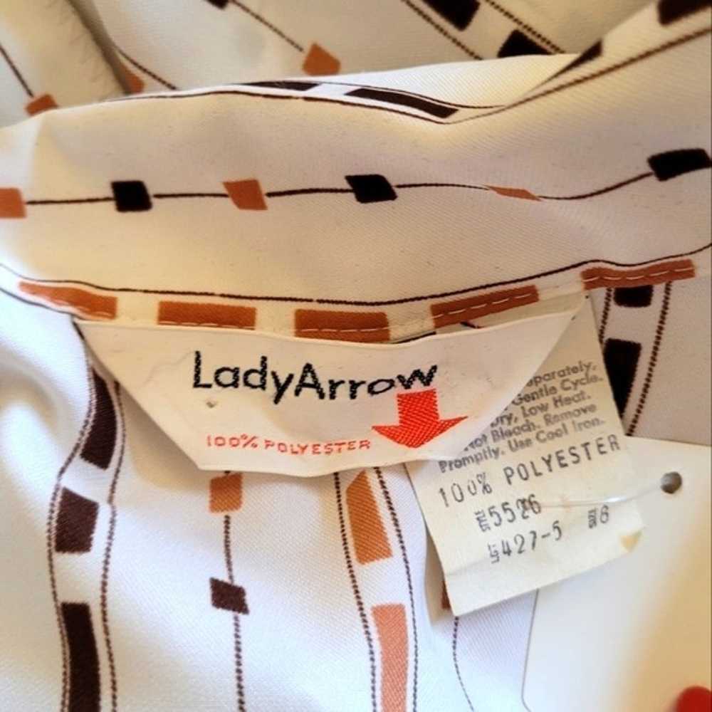 70's Lady Arrow Mod Pattern Blouse - image 6
