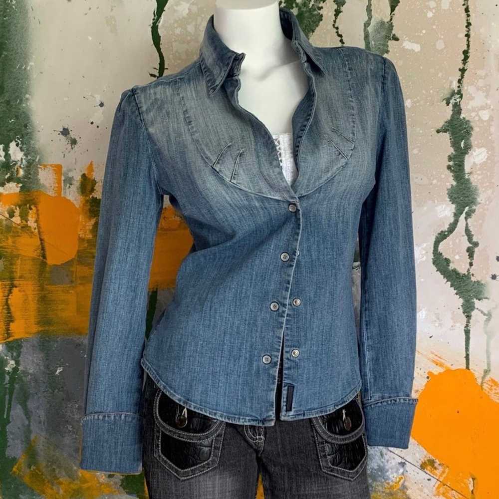 NWOT from Italy - Fornarina Chambray jeans shirt - image 2