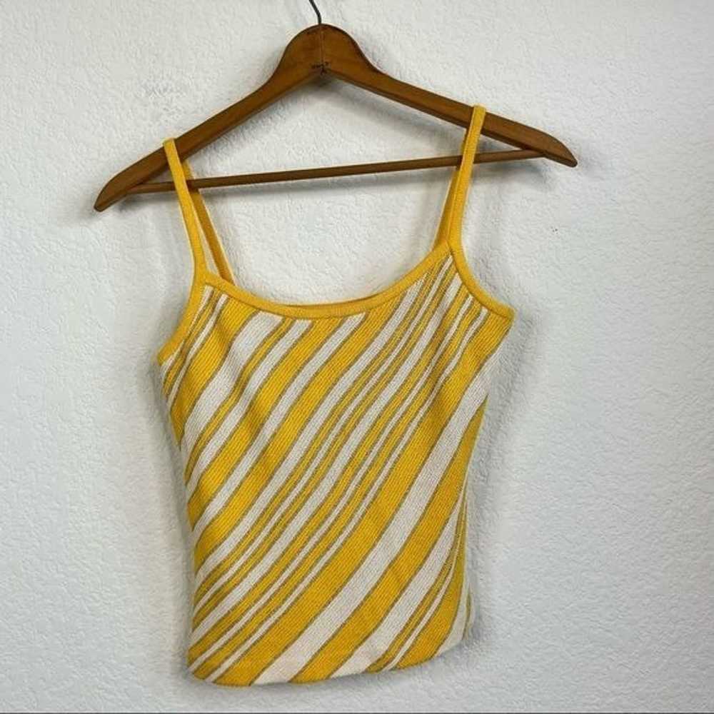 St John Marie Gray Knit Diagonal Stripe Cami - image 1