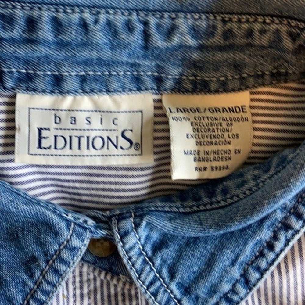Basic Editions 90s Embroidered Farm Button-down - image 12