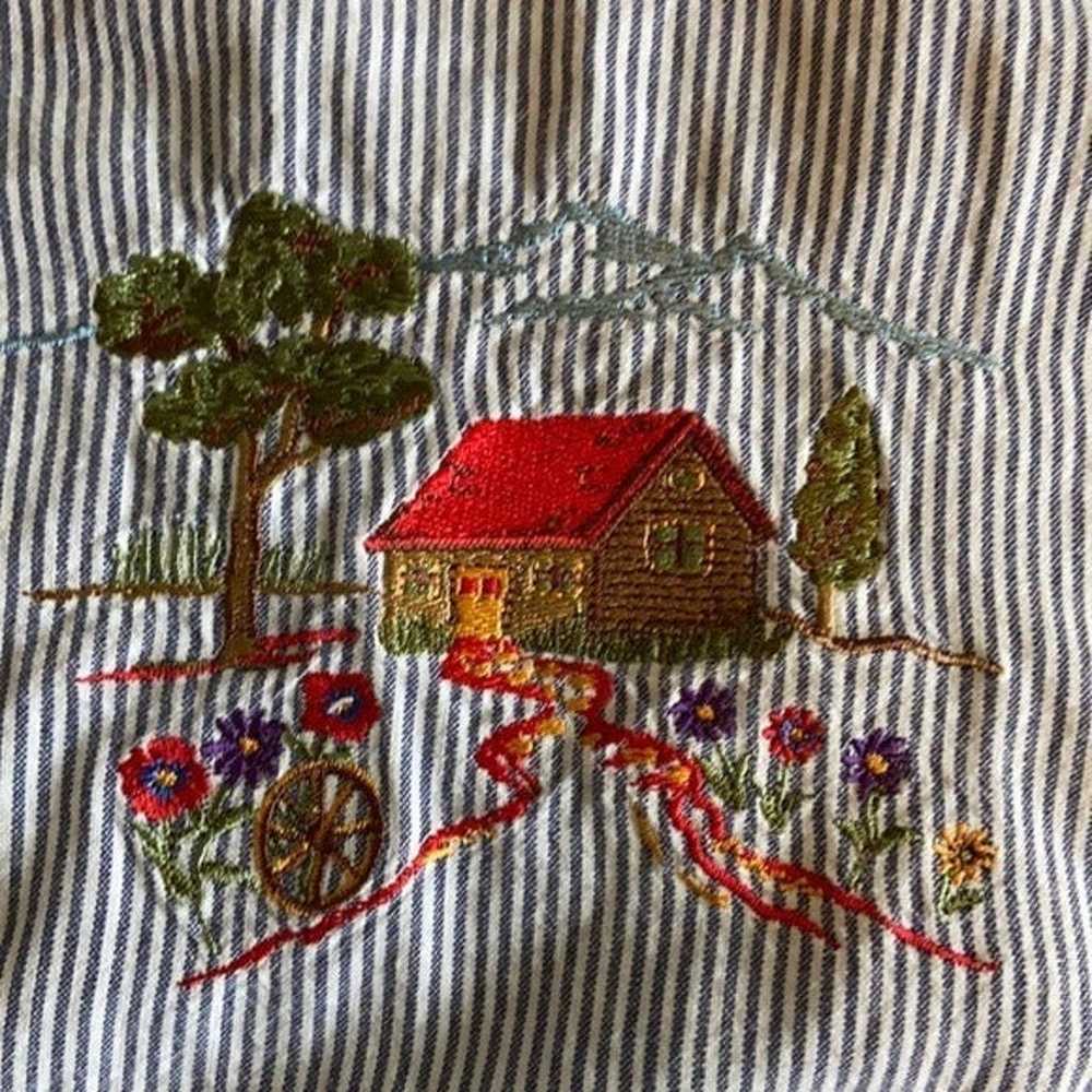 Basic Editions 90s Embroidered Farm Button-down - image 5