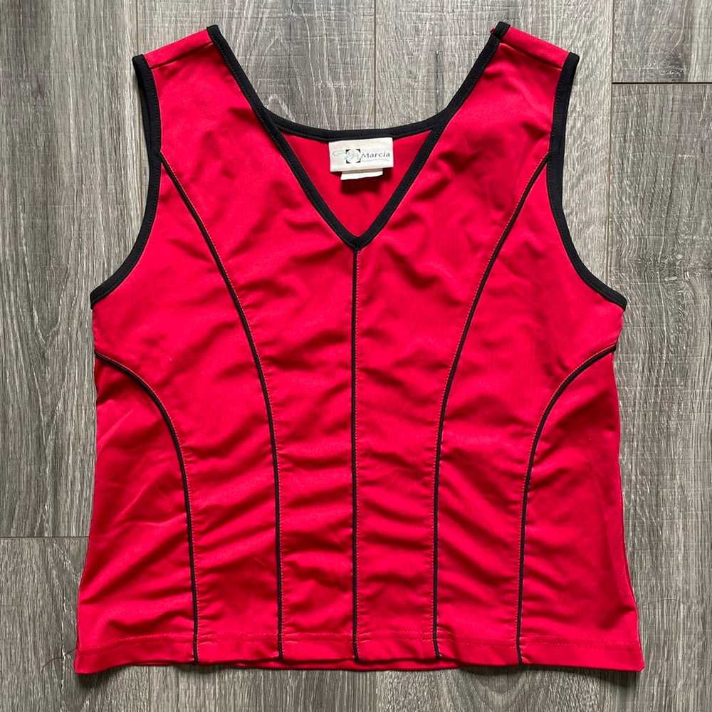 Marcia Vintage Tank Top Red Black - image 1