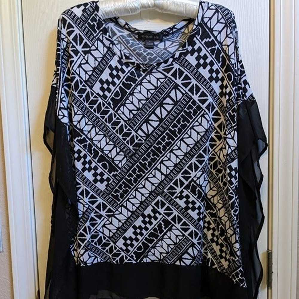 August Silk Womens Black Top Size Large T Tee Pon… - image 2