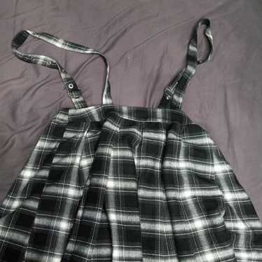Vintage Plaid Suspender Skirt - image 1