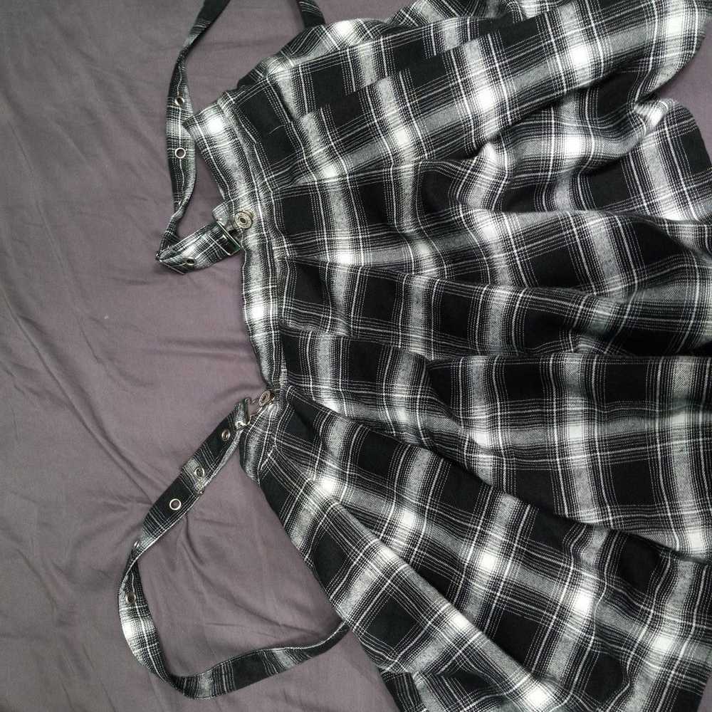 Vintage Plaid Suspender Skirt - image 2