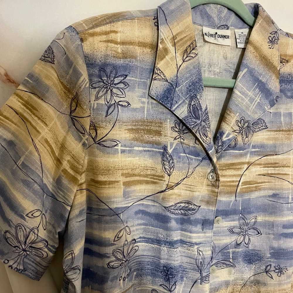 Vintage Linen Blend Button Down Shirt - image 2