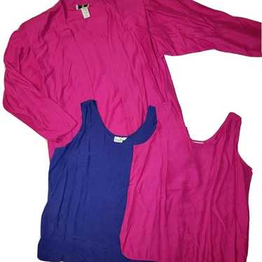 Vintage 90s Robbie Sport Pink & Purple Cardigan &… - image 1