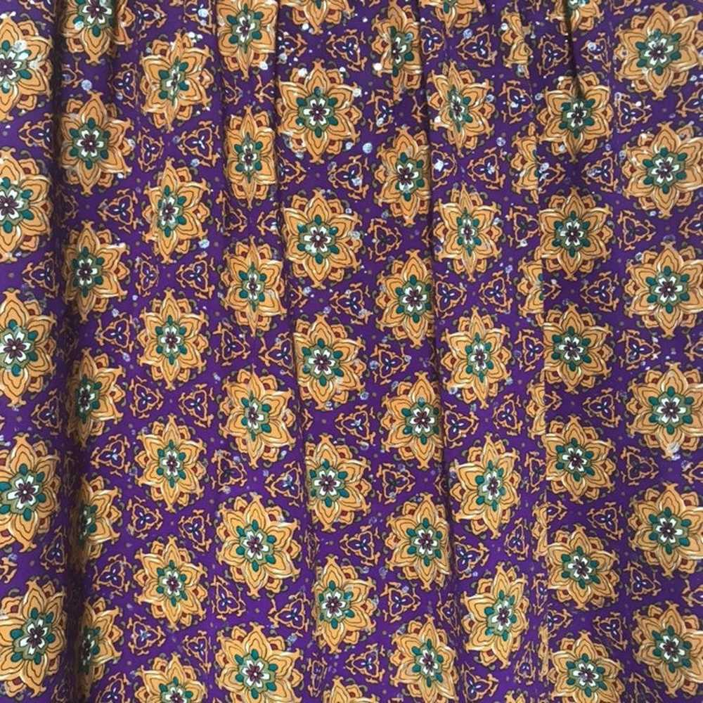 Vintage Purple &Gold Casual Retro Blouse - image 8