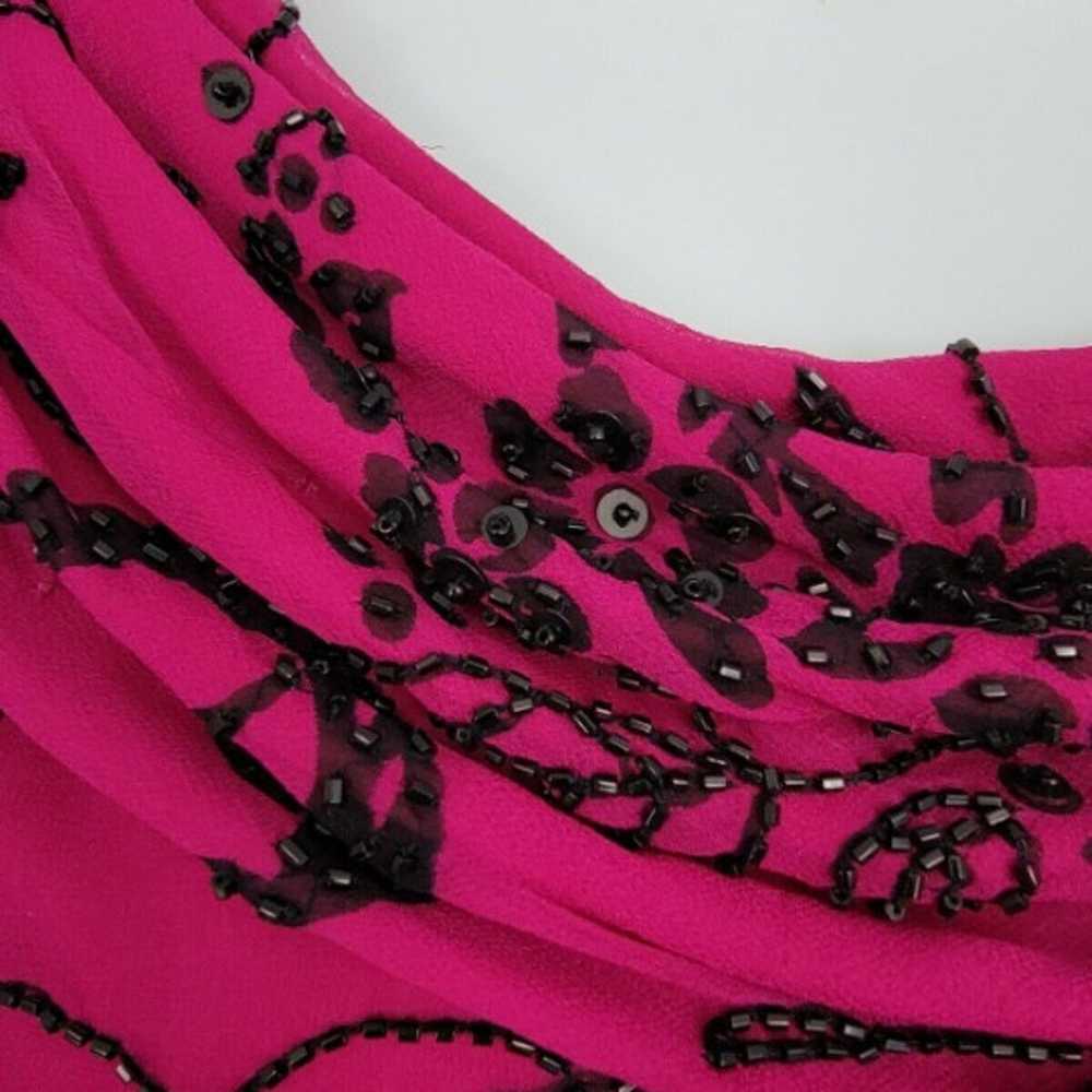 Andretta Donatello Vintage Hot Pink Beaded Silk C… - image 3