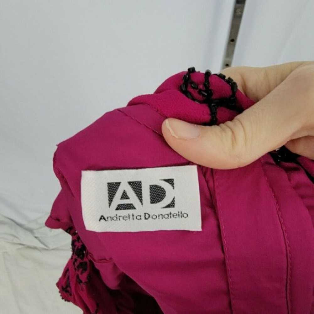 Andretta Donatello Vintage Hot Pink Beaded Silk C… - image 6