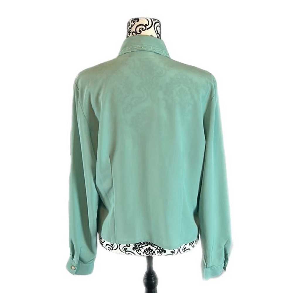 Yves St. Clair Vintage 80’s Seafoam Mint Polo Pea… - image 3