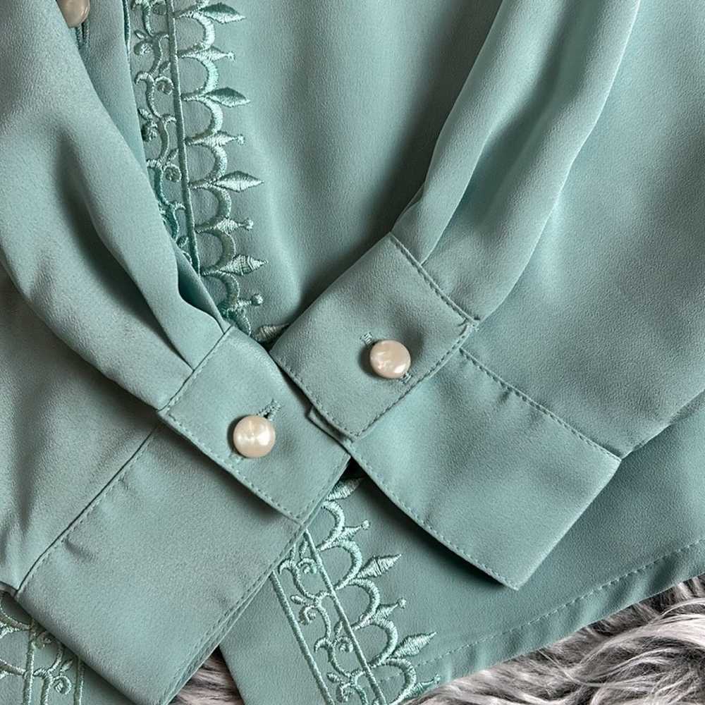 Yves St. Clair Vintage 80’s Seafoam Mint Polo Pea… - image 5