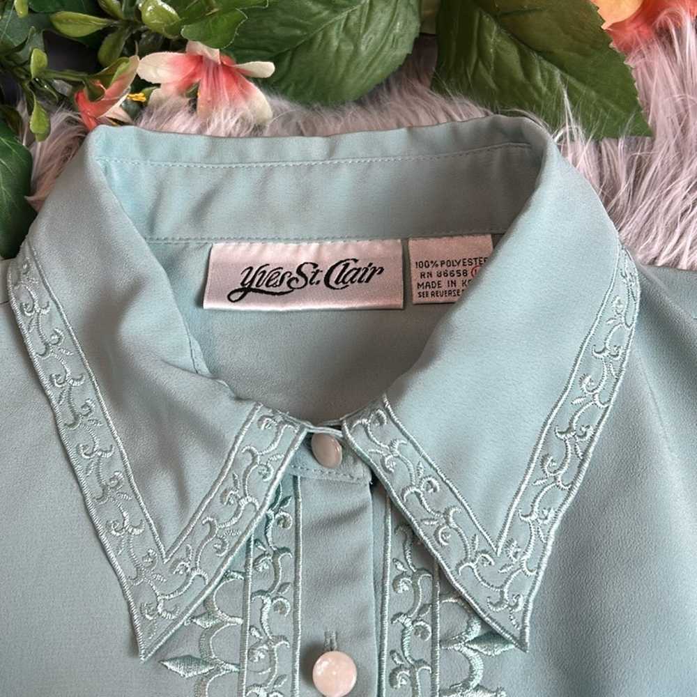 Yves St. Clair Vintage 80’s Seafoam Mint Polo Pea… - image 7