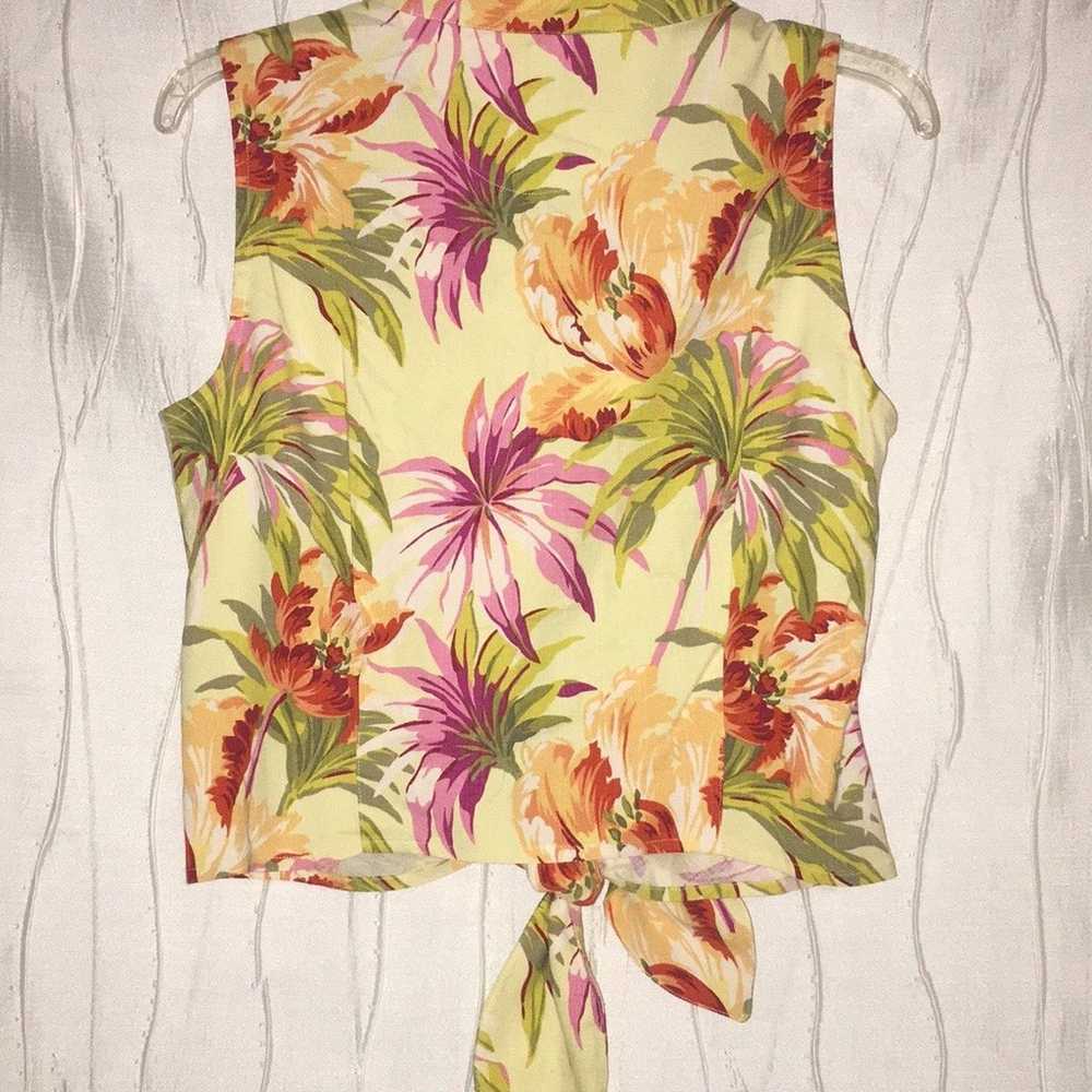 Tommy Bahama Silk Floral Blouse Top size Large - image 5