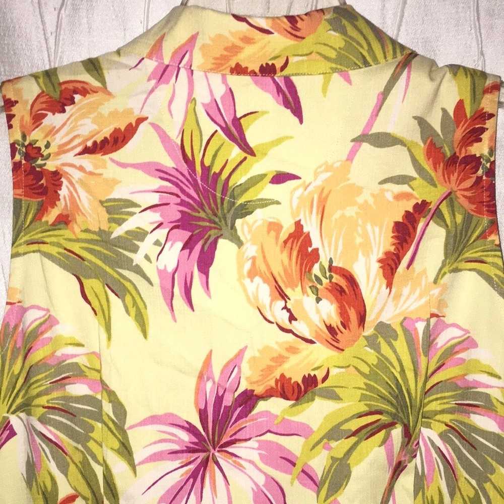 Tommy Bahama Silk Floral Blouse Top size Large - image 6
