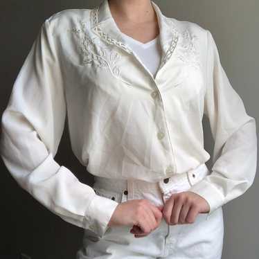 VINTAGE 80's Long Sleeve Blouse - image 1