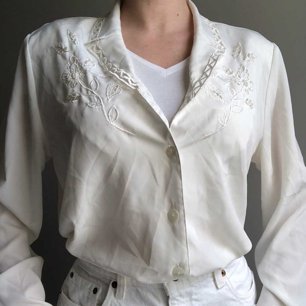 VINTAGE 80's Long Sleeve Blouse - image 2