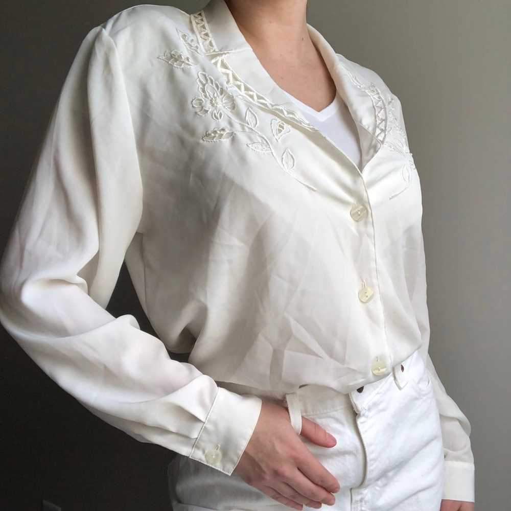 VINTAGE 80's Long Sleeve Blouse - image 5