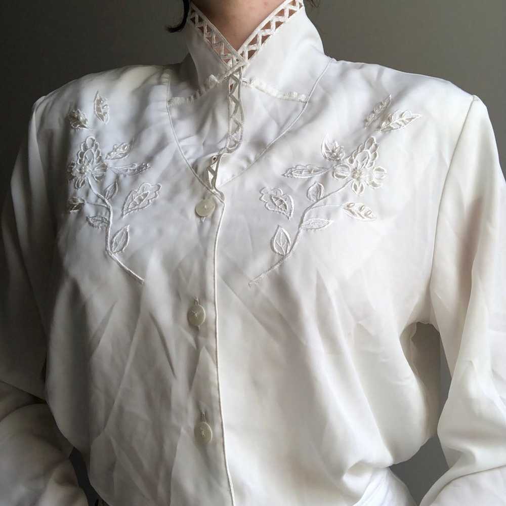 VINTAGE 80's Long Sleeve Blouse - image 6